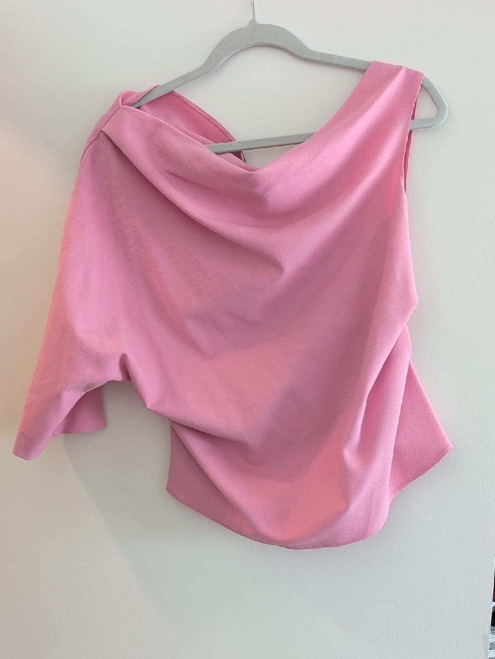 Zara Pink Draped One-Shoulder Top